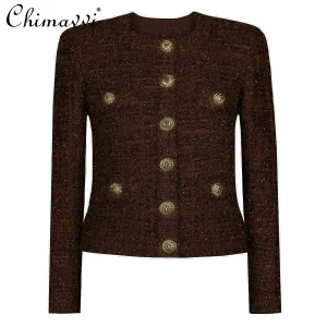 Spring and Autumn Fashion OL Knitted Sweater Women Long Sleeve Round Neck Single-Breasted Elegant Women's Cardigan Sweater Coat - AliExpress Sweaters&Jumpers
