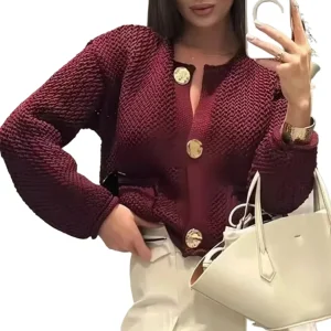 Amazon sweater cardigan jacket women's fall 2025 new arrivals European and American new fashion casual solid color knitwear - AliExpress Sweaters&Jumpers
