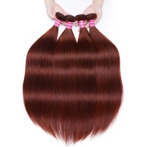 Nadula Hair 33B Dark Ginger Straight Hair 4 Bundles Reddish Brown 100% Human Hair Weave Auburn Straight Hair Extension, Catalog Online Nadula 2399