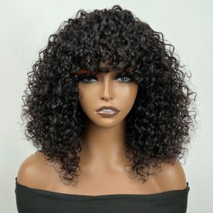 Nadula Glueless Air Wig Short Bouncy Curl Bob Wig With Bangs Natural Color Curly Human Hair Wigs, Catalog Online Nadula 2712