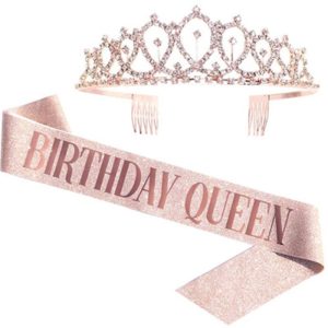 Nadula Member Exclusive Birthday Gift Pink Birthday Party Shoulder Strap Crown Set Only Birthday Month Available Ship With Hair Order, Catalog Online Nadula 1370