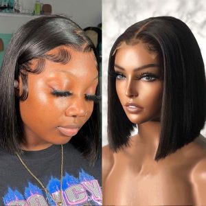 Nadula Buy 1 Get 1 Free Blunt Cut Bob Wig No Layers Pre Plucked T Part Wig + Short Pix Cut Curly Hair Wig, Catalog Online Nadula 1791
