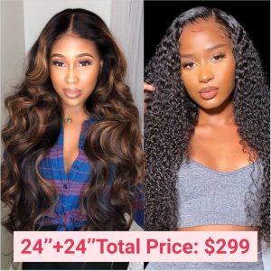 Nadula Whatsapp Flash Deal 24 Inch Curly +24 Inch Body Wave U Part Human Hair Wig, Catalog Online Nadula 2302