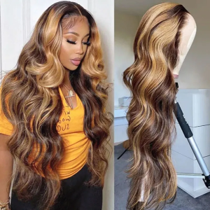 Nadula Flash Deal Piano Honey Blonde Body Wave Lace Front Wigs Shadow Root Highlight 130% Realistic Natural Looking Density, Catalog Online Nadula 2413