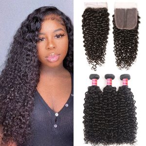 Nadula Brazilian Jerry Curly Virgin Hair 3 Bundles With T Part Closure Unprocessed Human Hair, Catalog Online Nadula 1120