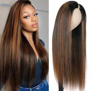 Nadula Brown Highlight Straight V Part Human Hair Wig 150% Density Quick And Easy Install, Catalog Online Nadula 1830