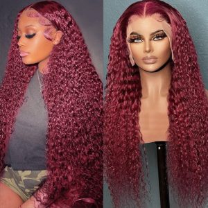 Nadula Jerry Curly 99J Burgundy Lace Front Wig With Baby Hair, Catalog Online Nadula 2258