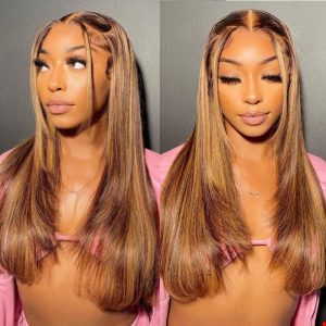 Nadula Highlight Brown Color Layer Inner Buckle Wig Face Framing Lace Front Wig, Catalog Online Nadula 2288