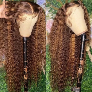 Nadula Flash Deal Honey Blonde Highlight Curly Lace Front Wigs Ombre Brown Human Hair Wig TL412 Color, Catalog Online Nadula 2708