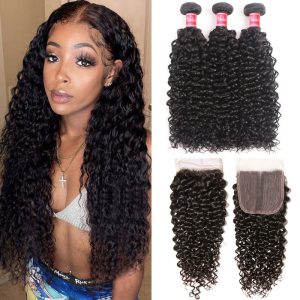 Nadula Curly Weaves Human Hair 3 Bundles With Middle Part Closure Natural Color, Catalog Online Nadula 1256