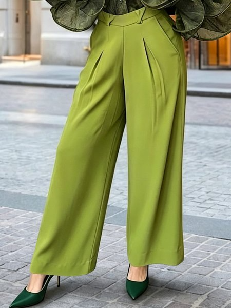 Urban Plain Cross Straight Pants, Pants, color:Green|size:XXL, Stylewe