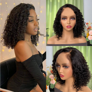 Nadula Whatsapp Flash Deal Deep Wave Short Bob Lace Front Wig 150% Density With Pre-plucked Human Hair Wig, Catalog Online Nadula 2360