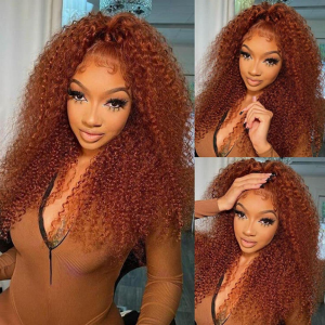 Nadula #30 Ginger Color Curly Lace Front Wig Pre Plucked Brown Human Hair Jerry Curly Wig For Women, Catalog Online Nadula 1639