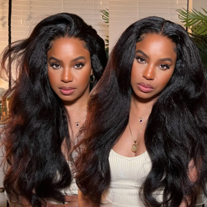 Nadula AlwaysAmeera Recommend Glueless Kinky Straight HD Lace Closure Wig Yaki Straight Human Hair Wigs Skin Melt Lace Natural Looking, Catalog Online Nadula 2721
