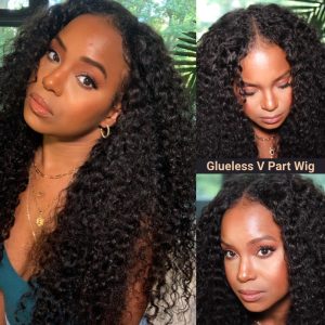 Nadula V Part Wig Human Hair Glueless Jerry Curly U Part Wig No Sew In No Gel NO Leave Out Beginner Friendly, Catalog Online Nadula 2539