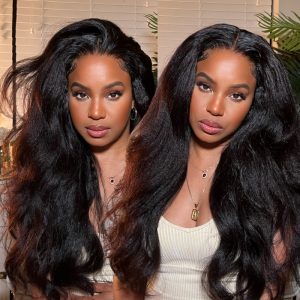 Nadula AlwaysAmeera Recommend Glueless Kinky Straight HD Lace Closure Wig Yaki Straight Human Hair Wigs Skin Melt Lace Natural Looking, Catalog Online Nadula 2683