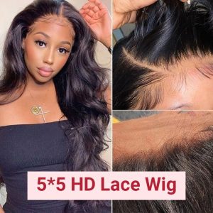 Nadula Whatsapp Flash Sale 5x5 HD Lace CLosure Wig Human Hair Body Wave Natural Black 180% Density, Catalog Online Nadula 1700