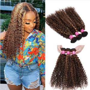 Nadula Hair Honey Blond Highlight Curly 3 Bundles Human Hair Weave Curly Hair Extension, Catalog Online Nadula 2449