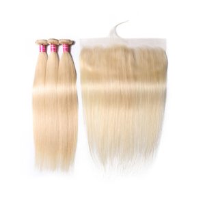 Nadula 613 Straight Virgin Hair Weave 3 Bundles With Lace Frontal 13x4 Blond Color, Catalog Online Nadula 543