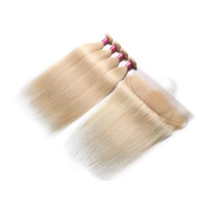 Nadula Blond Hair 4 Bundles Straight Virgin Hair With Lace Frontal 13x4 Human Hair #613 Clolor, Catalog Online Nadula 545
