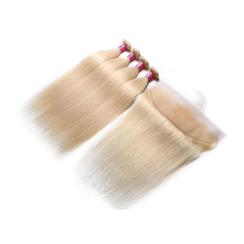 Nadula Blond Hair 4 Bundles Straight Virgin Hair With Lace Frontal 13x4 Human Hair #613 Clolor, Catalog Online Nadula 545