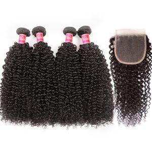 Nadula Kinky Curly 4 Bundles With 4×4 Lace Closure Unprocessed Human Hair Weave, Catalog Online Nadula 931