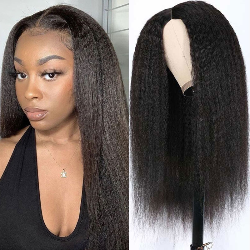 Nadula Buy 1 Get 1 Free V Part Kinky Straight Human Hair Wigs + #33 Red Brown Kinky Curly Wig, Catalog Online Nadula 1783
