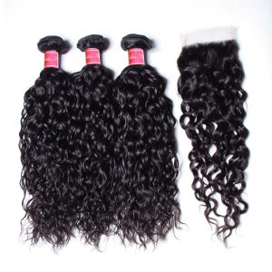 Nadula Good Quality Water Wave Virgin Hair Weave 3 Bundles With Lace Closure 100% Soft Unprocessed Virgin Human Hair, Catalog Online Nadula 698