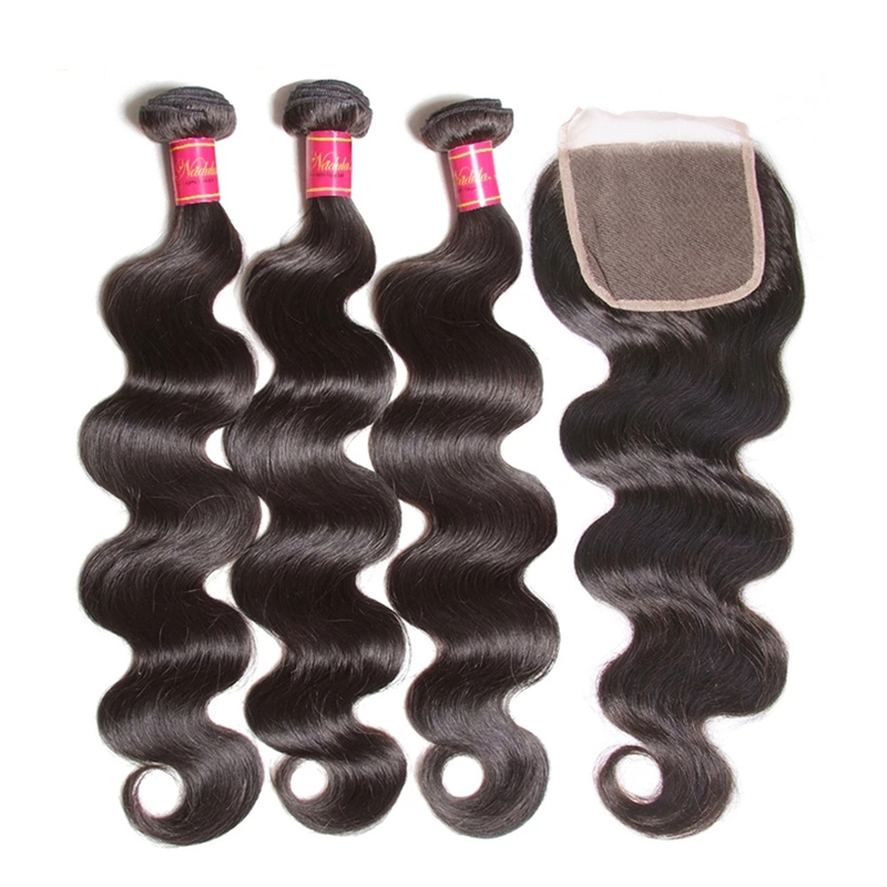 Nadula Virgin Human Hair Weave Body Wave Hair 3 Bundles With Lace Frontal Closure, Catalog Online Nadula 69