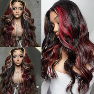 Nadula Multi Color Highlights 13x4 Lace Front Blonde And Red Body Wave Wigs Human Hair, Catalog Online Nadula 2758