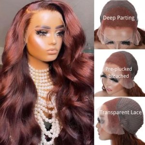 Nadula Flash Deal Half Price Red Brown Auburn Body Wave Human Hair Wig Hair Perfect Hair Color For Deep Skin Tones 13x4 Lace Front Wigs For Women, Catalog Online Nadula 2776