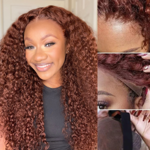 Nadula TheHeartsandCake90 Recommend 13*4 Lace Frontal Jerry Curly Wig Reddish Brown Dark Auburn Color Lace Front Human Hair Wigs, Catalog Online Nadula 2330