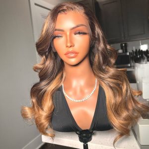 Nadula Whatsapp Flash Deal 13*4 Lace Frontal Loose Wave Side Part Wig With Chocolate Brown to Blonde #TL48 Color Face-framing Highlight Wavy Wig, Catalog Online Nadula 2299