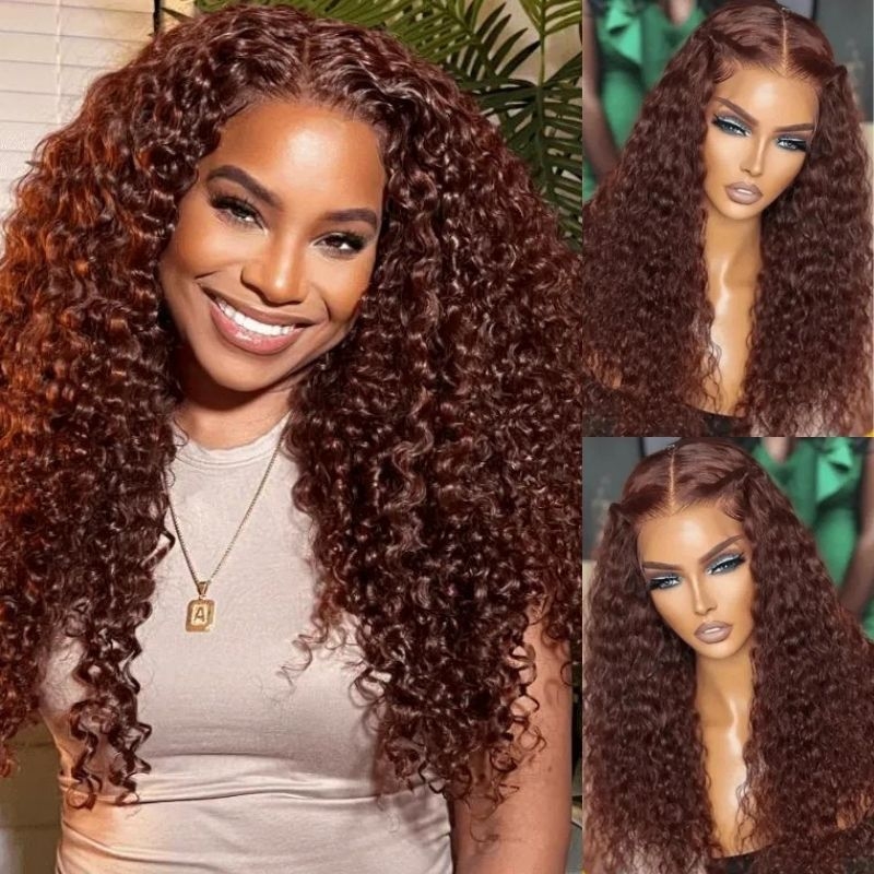 Nadula 13*4 Lace Front Jerry Curly Wig Reddish Brown Dark Auburn Color Affordable Price For Sale, Catalog Online Nadula 2466