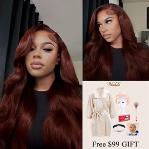 Nadula tiktok #33 Reddish Brown Body Wave Human Hair Wig Hair Perfect Hair Color For Deep Skin Tones, Catalog Online Nadula 2613