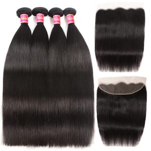 Nadula 4 Bundles Straight Virgin Hair Weave With Lace Frontal Closure 13x4 Human Hair Extensions, Catalog Online Nadula 248