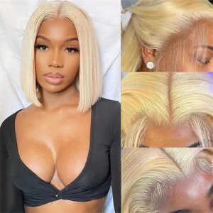 Nadula 613 Blonde Short Bob Human Hair Wigs Pre Plucked 13x4 Transparent Lace Front Wigs Straight Hair 150% Density, Catalog Online Nadula 1645