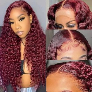 Nadula 18 Inch 99J Colored Curly Remy Hair Wig Pre Plucked T Part Wig, Catalog Online Nadula 2693