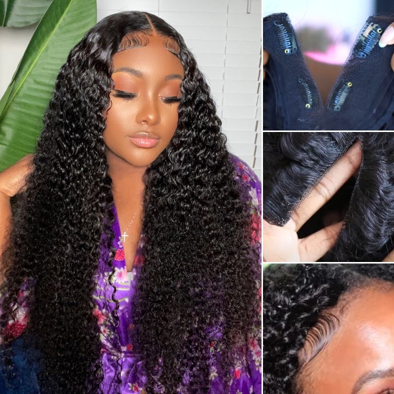 Nadula Beginner Friendly Air Wig Jerry Curly V Part Wig Glueless Upgrade Rose Net More Breathable Hollow Out Wig, Catalog Online Nadula 2310