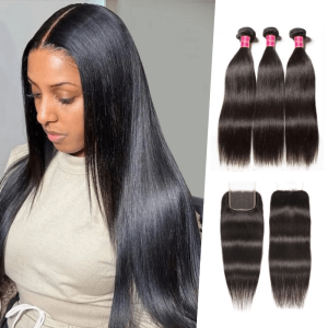 Nadula Best HD Lace Closure With 3 Bundle Soft Straight Hair Bundles Realistic Hairline, Catalog Online Nadula 1275