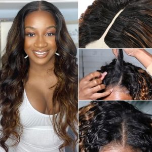 Nadula Highlight Balayage Body Wave Glueless V Part Wig 150% Density Quality Human Hair Lace Wig For Women, Catalog Online Nadula 1799