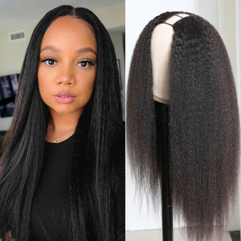 Nadula 16-24 Inch Long Kinky Straight Wigs Affordable U Part Wig Human Hair Wigs 150% Density Glueless Natural Looking, Catalog Online Nadula 2685