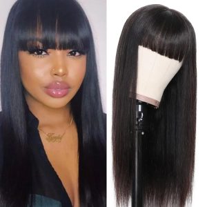 Nadula Whatsapp Flash Deal Glueless Long 24 Inch Wig With Bangs Long Straight Human Hair Wigs For Woman, Catalog Online Nadula 2304