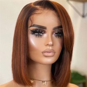 Nadula Copper Red Straight Short Bob Wig #33 Dark Auburn Color Lace Front Wig, Catalog Online Nadula 2052