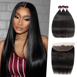 Nadula Straight Virgin Hair Weave 3 Bundles With Lace Frontal Closure 13x4 Ear To Ear, Catalog Online Nadula 77