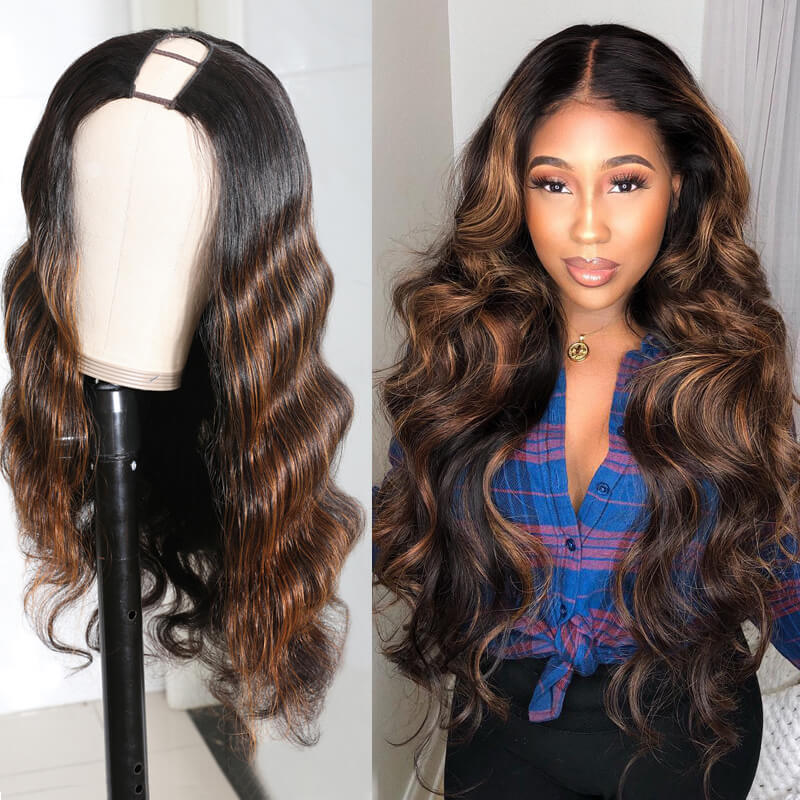 Nadula 20 inch U Part Body Wave Wigs 2×4 inch U Part Dark Auburn Virgin Human Hair Wigs 150% Density, Catalog Online Nadula 2631