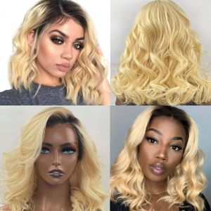 Nadula 13X4 Ombre Bob Wig 1B/613 Loose Wave Lace Frontal Wigs Pre-plucked Ombre Blonde Human Hair Wigs for Women, Catalog Online Nadula 2640
