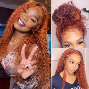 Nadula Colored Ginger Curly Human Hair Wigs Pre Plucked 4x0.75 Lace T Part Wig Perfect Fall Hair Pre-Colored Wig For Women, Catalog Online Nadula 1561