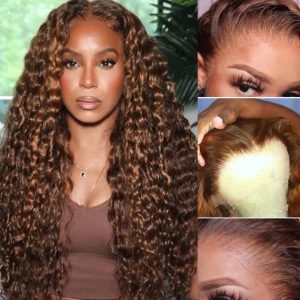 Nadula 13x4 Jerry Curly Lace Frontal Wig Piano Brown Highlight Wig Human Hair Wigs for Women Pre Plucked Natural Hairline, Catalog Online Nadula 2536