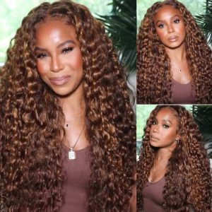 Nadula Piano Brown Water Wave Lace Wig 13x1 T Part Highlight Wig Affordable P430 Colored Human Hair Wigs, Catalog Online Nadula 2608